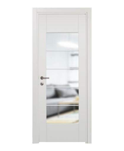 BY-240A Porte intérieure Laqué ou Placage pvc Vitrée